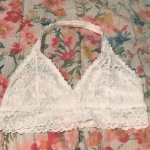 White halter bralette